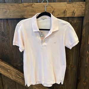 Burberry men's pale pink check placket polo shirt